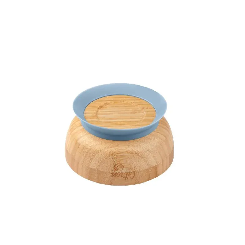 Citron Vakum Tabanlı Organik Bambu Kase Seti - Blue