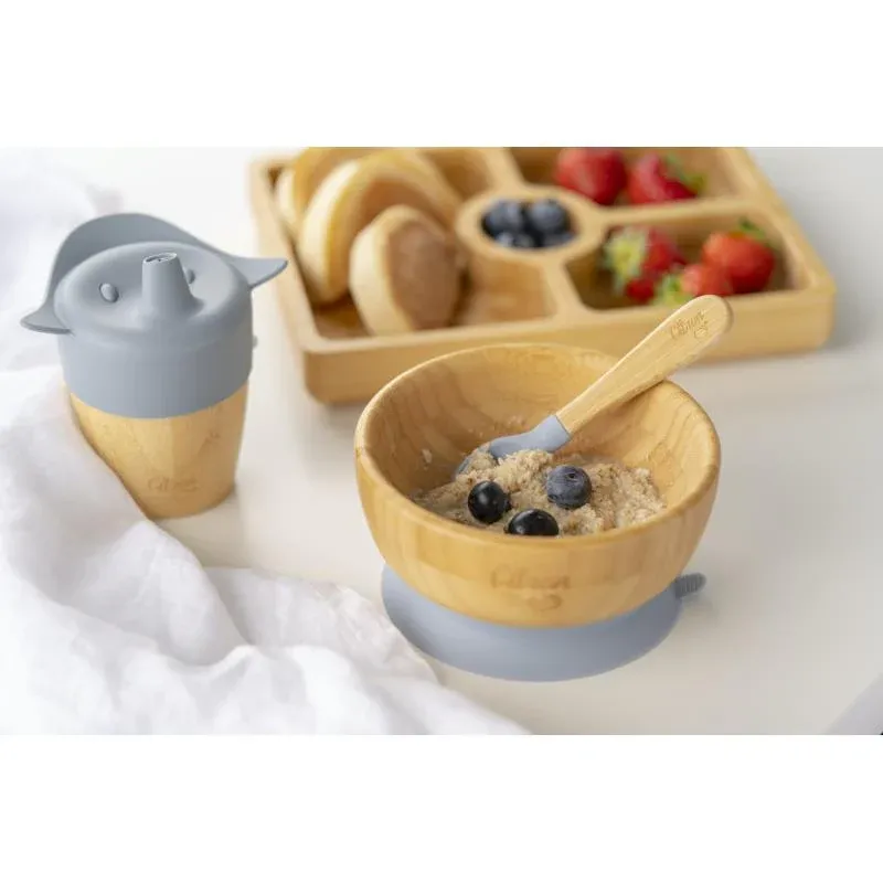 Citron Vakum Tabanlı Organik Bambu Kase Seti - Blue