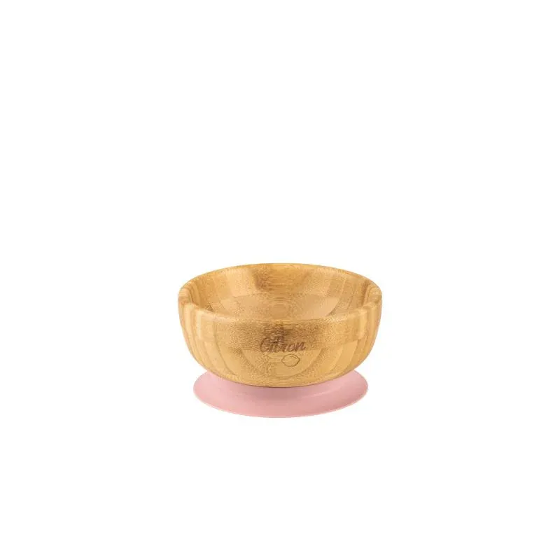 Citron Vakum Tabanlı Organik Bambu Kase Seti - Blush Pink