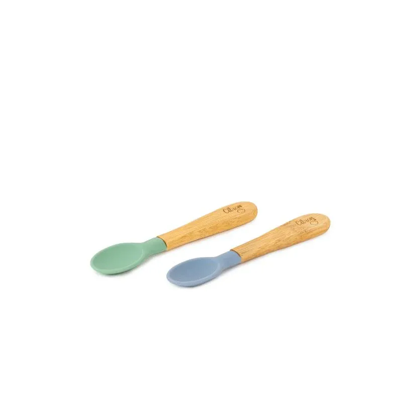 Citron 2'li Organik Bambu Kaşık Seti - Green/Blue