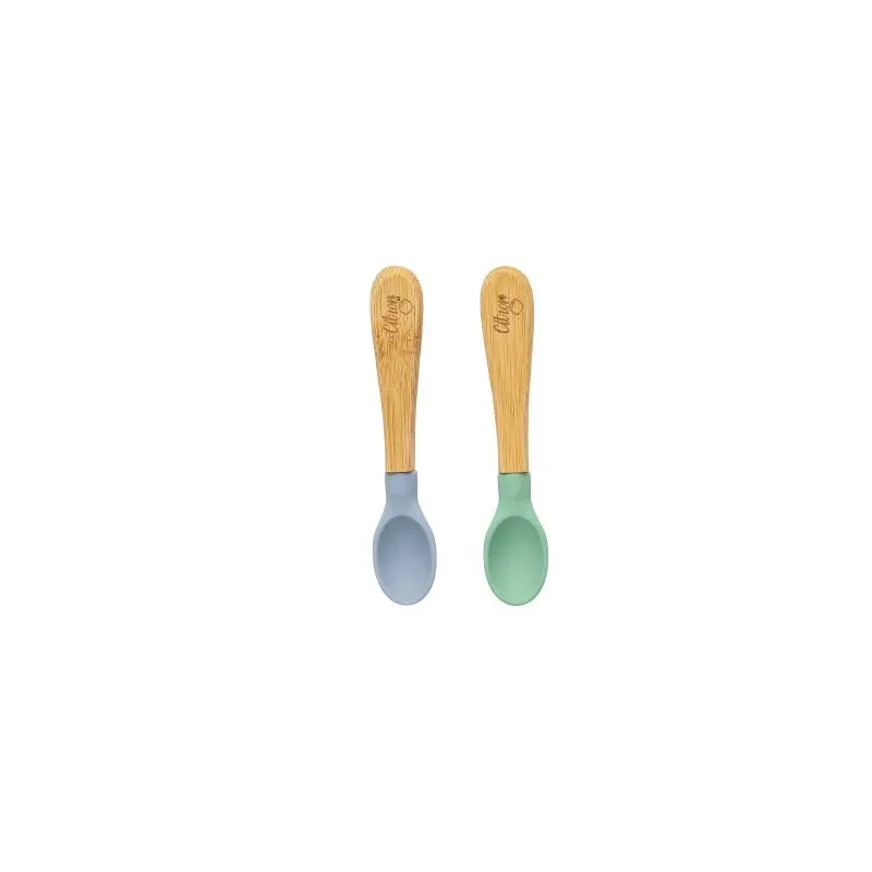 Citron 2'li Organik Bambu Kaşık Seti - Green/Blue