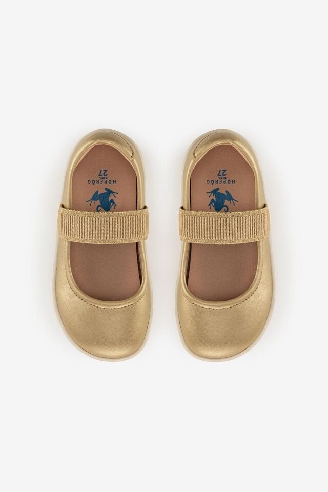 Smart Walker Mary Jane Altın Yıldız Barefoot Kız Babet Ayakkabı