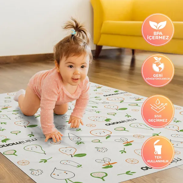 Minimono Mama Sandalyesi Altı ve Aktivite Örtüsü | Sevimli Meyveler