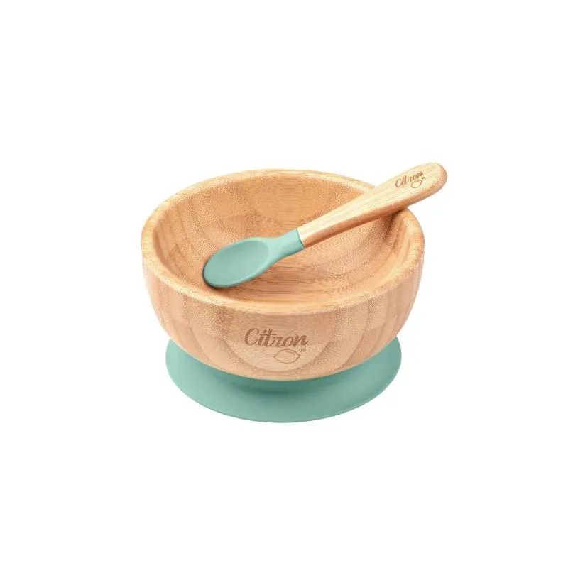 Citron Vakum Tabanlı Organik Bambu Kase Seti - Green