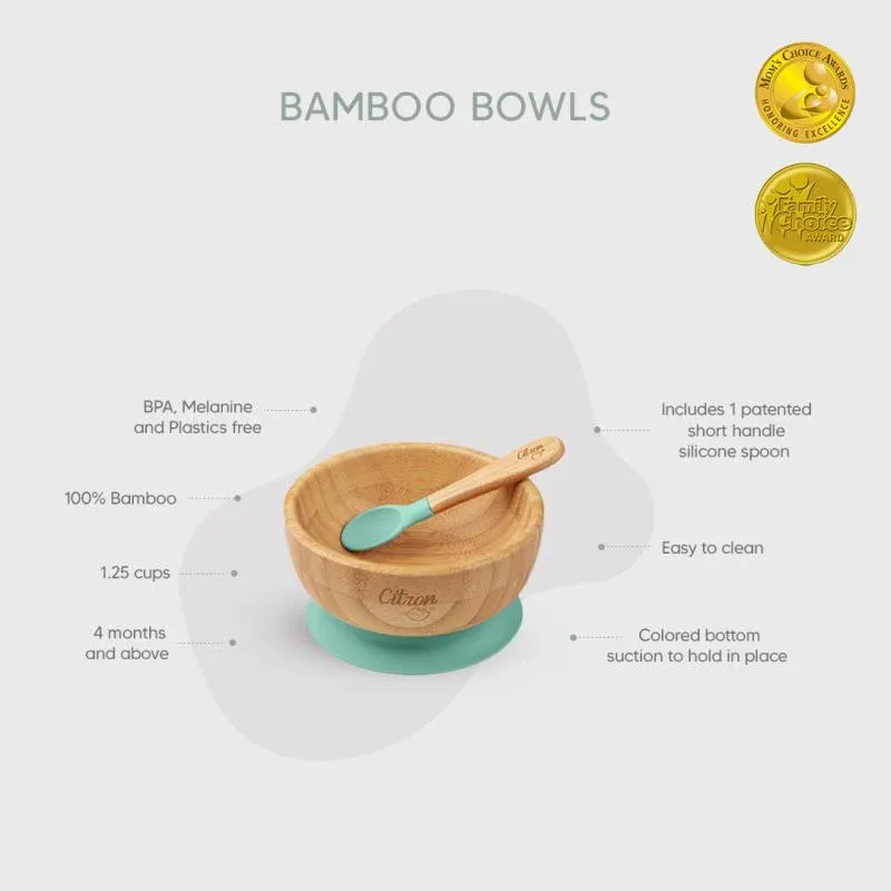 Citron Vakum Tabanlı Organik Bambu Kase Seti - Green