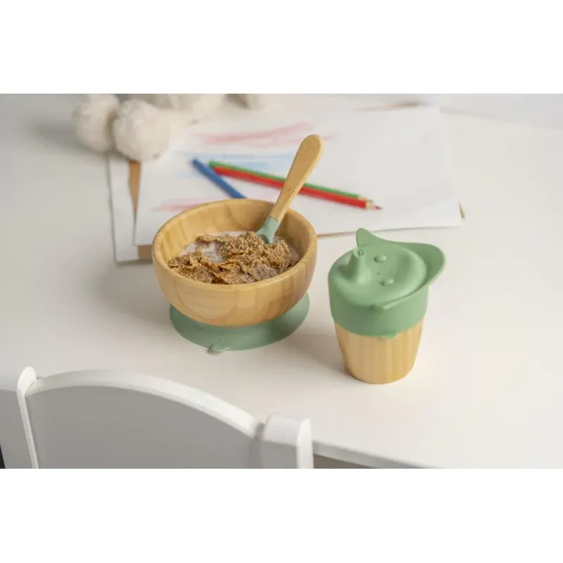 Citron Vakum Tabanlı Organik Bambu Kase Seti - Green